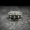 Anillo Vivo de Calavera India Plata Tailandesa Moda Retro Plata de Ley S925 Chiba Joyería de Plata Personalizada Anillo para Hombres y Mujeres