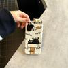 Bonita funda de teléfono con diseño de gato negro tridimensional para Apple iPhone 16 Pro Max, iPhone 15, diseño creativo de 14 pulgadas, diseño coreano de 13 pulgadas para mujeres.