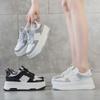 Sapatos Casuais Leves com Solado Grosso, Aumentadores de Altura e Solado Macio para Mulheres, Novo Estilo Outono 2025, Sapatos com Strass, Tênis Brancos