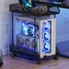 Soporte para host, base para caja de escritorio, estante de almacenamiento, estante móvil para colocar la caja de la computadora, carrito de almacenamiento para el hogar