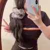 Gomita de Chifón Dulce y Suave para Mujer, Elegante Lazo para Cola de Caballo, Moderno Accesorio para Moño, Diadema Elástica