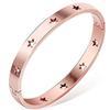 Pulsera de Acero Inoxidable con Hebilla Simple, Personalizada, Estrella de Cinco Puntas Hueca de 6 mm, Nuevo Estilo, Transfronteriza Europea y Americana, Venta al por Mayor para Mujeres