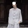 Blusa Fina de Verão para Mulheres 2026 Novo Estilo Chinês Retro Botão Vestido de Chá Proteção Solar Ar Condicionado Camisa Feminina Branca