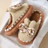 2026 Novas Pantufas de Algodão Femininas Inverno Plus Veludo Quente Internas Casa Aumentar Altura Solado Grosso Antiderrapante Pelo Pantufas de Algodão Femininas