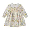 Vestido Coreano de Otoño 2026 para Niñas con Estampado de Conejo y Cuello de Encaje, Dulce Vestido de Manga Larga para Niñas