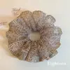 Goma para el pelo de malla floral estilo pastoral para mujer, accesorio para el pelo estilo perezoso para moños grandes