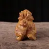 Atacado Escultura em Madeira de Cipreste Cliff de Tartaruga Dragão Negro Animal Decorações de Mesa para Escritório Artesanato Peças de Mão Novo Modelo Dropshipping