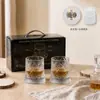 Copo de uísque exclusivo transfronteiriço, caixa de presente de luxo, em estoque, rolamento de metal, luminoso, copo de vinho criativo para alívio do estresse