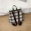 Mochila Estilo Universitario para Mujer Mochila Casual Nueva 2025 Bolso Escolar Cuadros Casual Bolso de Viaje Estilo Británico para Mujer