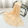 Bufanda de gasa de perlas, pañuelo rectangular de color liso, chal para mujer, bufanda de cuello versátil básica de un solo color, al por mayor
