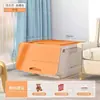 Caixa organizadora de brinquedos, uso doméstico, em formato de hipopótamo com design de tampa articulada que abre na frente, para guardar livros infantis, lanches e roupas