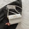 Bolsa Quadrada Pequena Casual 2025 Nova Moda Laço Bolsa Feminina Versátil Bolsa de Ombro Padrão Matelassê de Alta Qualidade Bolsa Transversal