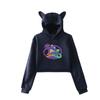 Sudadera con capucha periférica de Rainbow Friends, abrigo de otoño para mujer, suéter sexy con ombligo y orejas de gato