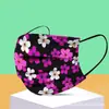 Máscara Descartável com Estampa Floral de Três Camadas, Proteção de Alto Padrão, Conforto Melt-Blown, À Prova de Vento e Mostra o Rosto, Estilo Pequeno para Adultos