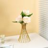 Vaso Hidropônico Dourado de Ferro Estilo Nórdico Ins Flor Artificial Arranjo de Flores Decorações de Mesa para Sala de Estar em Casa