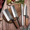 Comercio Transfronterizo Cuchillo de Cocina Estilo Japonés 50Cr15Mov Hoja Martillada Cuchillo para Filetear Pescado Mango Octagonal Juego de Cuchillos