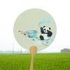 Pintura Estilo Chino Panda Impresión Abanico Terminado Abanico Redondo Celebridad de Internet Abanico de Laca Atracción Turística de Verano Abanico de Laca