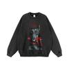 Sudadera con capucha para hombre, estilo americano, de marca de moda, con estampado de dóberman, estilo antiguo, lavado pesado, holgada y combinable.