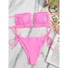 Nuevo Traje de Baño Transfronterizo de Tres Puntos Sexy Bikini Bandeau Bikini de Alta Gama Amazon Traje de Baño Europeo y Americano