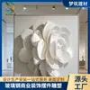 Escultura de Flor Rosa Simulada de Fibra de Vidro Montada na Parede Ornamento de Pendurar na Parede Interna de Hotel Clube Salão de Exposições Ornamento de Decoração Suave