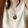 Colar Longo com Pingente Geométrico Irregular Minimalista Estilo Coreano para Mulheres, Corrente de Acessório Ajustável Única e Versátil