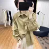 Camisa de manga larga abullonada para mujer, moda coreana de primavera nuevo estilo, top holgado que rejuvenece, camisa básica, blusa