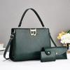Nova Bolsa Retrô com Padrão Simples de Cor Sólida de Grande Capacidade para Ombro Único Conjunto de Três Peças Bolsa Grande Feminina Estilosa Transfronteiriça