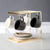 Conjunto de Xícara e Pires de Cerâmica para Café Atacado Vintage Fosco Nórdico Simples Criativo para Casa Chá da Tarde