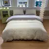 Conjunto de quatro peças em gaze plissada estilo princesa, algodão puro lavado com acabamento em renda, imitação de algodão ultrassuave para dormir sem roupa, conjunto de três peças para estudantes