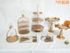 Estante de exhibición para mesa de postres, adornos para pasteles, estante de múltiples capas estilo europeo para té de la tarde, bandeja para refrigerios de tres capas, mesa para comidas frías
