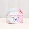 Caixa de Doces com Estampa de Borboleta Rosa Suitcase de Sobremesa para Festa Caixa de Bolo Caixa para Muffin Caixa de Embalagem para Presente Caixa Vazia Atacado