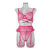 Directo de fábrica AliExpress ins love bordado costuras tirante lencería sexy kit de lencería sexy 1753