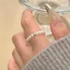 Anel Simples de Prata de Lei S925 Retrô de Nicho Anel Feminino Sem Cor Luxo Leve Sofisticado Anel de Dedo Versátil Anel Aberto