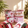 Fita de Natal Fita de Juta Imitação Árvore de Natal Carro Xadrez Boneco de Neve Laço Borda com Arame DIY Decorações de Natal