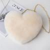 Bolsa de corazón de durazno, bolsa de felpa en forma de corazón, bolsa de cadena para niña, bolsa con cremallera, bolsa para teléfono móvil, bandolera, bolsa de mensajero, en stock, venta al por mayor