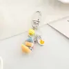Chaveiro de Animal Fofo Peludo Pato Amarelo Pequeno Menina Coala Pintinho Pingente para Celular Pendente de Bolsa Desenho Animado