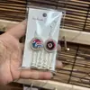Pendientes de Pieza Bordada Vintage Bordados a Mano de Estilo Étnico de Moda, Colgantes de Oreja Pequeños Cortos con Borlas, Joyería de Plata Miao de Yunnan para Mujeres