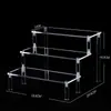 Suporte de Exibição Transparente de Acrílico Transfronteiriço Suporte de Exibição Pop Mart Suporte de Exibição de Acrílico Multi-Camada Suporte de Exibição de Escada de Acrílico