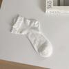 Calcetines básicos de color sólido japonés con oreja de madera de cinco puntos de tubo corto de encaje sin hueso para mujer al por mayor calcetines simples para mujer que combinan con todo
