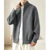 Nuevos cárdigans de otoño e invierno, suéteres de punto, chaquetas unisex de color liso con cremallera, populares de moda, comercio exterior transfronterizo, venta al por mayor