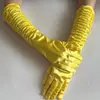 Luvas para Vestido de Noiva de Noiva Seda Amassada Comprimento Médio Cetim Elástico Cetim Cobertura para Dedos Palco Festa Casamento Casamento