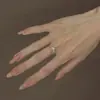 Anel de Prata Brilhante Fresco e Elegante para Mulheres, Anel Aberto de Diamante de Temperamento Suave, Anel para Dedo Indicador, Sensação de Luxo Leve de Alta Qualidade, Par de Anéis
