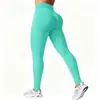 Mallas de fitness Amazon transfronterizas con ajuste de cintura, fruncido, realce de glúteos, pantalones de yoga cropped sin costuras de cintura alta