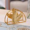 Porta-lenços de ferro forjado para casa, criativo, europeu, hotel, restaurante, café, clipe de papel, quadrado dourado, armazenamento de papel, bancada