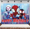 Tecido de Fundo do Homem-Aranha Transfronteiriço Decoração de Festa de Aniversário Suprimentos Banner de Aniversário do Homem-Aranha Fotografia Tecido de Fundo para Foto
