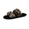 Pantuflas de felpa para casa con pedrería, de una tira, suela plana, estampado de leopardo, estilo nuevo de moda para otoño e invierno 2026, popular en internet