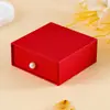 Caja de Joyería Tipo Cajón Estilo Canal Asa de Perla Textura Estéreo Pendientes Collar Anillo Caja Deslizante Caja de Joyería