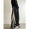 Pantalones Casuales de Moda Americanos para Hombre en Otoño Nuevos de Gama Alta con Rayas en Contraste Ropa de Trabajo Deportiva Pantalones Largos de Pierna Ancha para Hombre