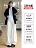 Pantalones de pana anchos color marrón Melard para mujer, temporada de otoño, pantalones casuales rectos holgados y fluidos para figuras petite, estilo Yamamoto