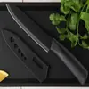 Juego de cuchillos de cocina Black Blade para el hogar, juego de tres piezas, cuchillo de cocina para frutas, cuchillo de acero inoxidable para rebanar, juego de cuchillos de chef para alimentos complementarios